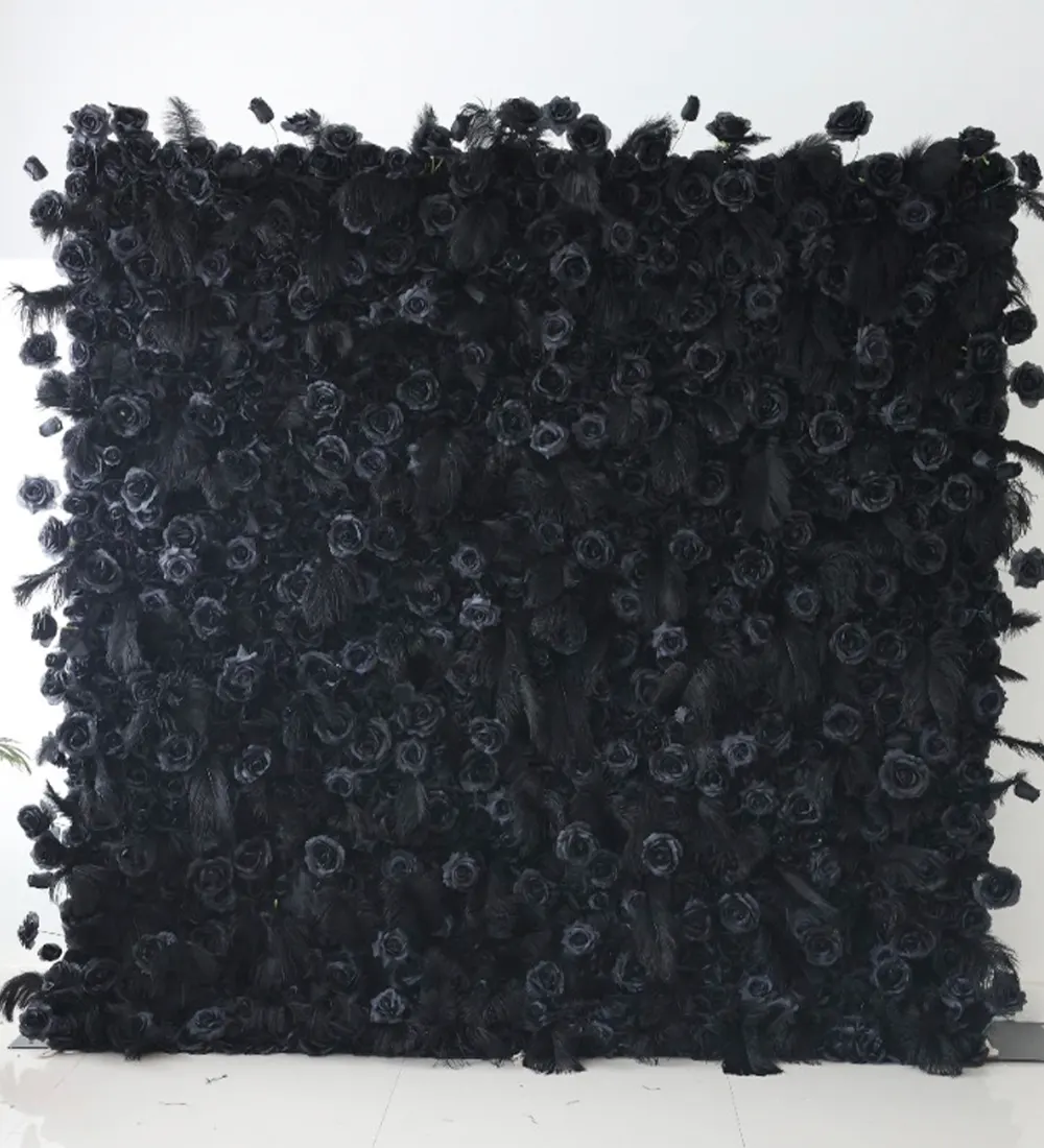 Ebony — Add a tinge of sophistication to your event with our stunning Ebony flower wall rental