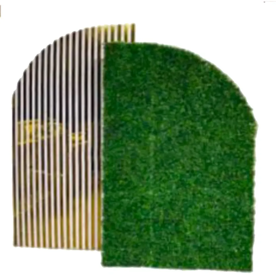 Flower Wall & Gold/Green — A flower wall in greenery and gold — warm metal against fresh foliage, luxurious without gloss