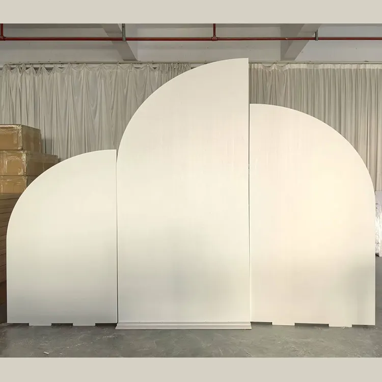 Half Rounded Panel Set — Three half-rounded panels as a set, curved to wrap gently around the couple