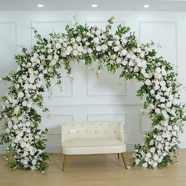 Infinity — Green and white circular archways layered against a matching backdrop for real depth of field
