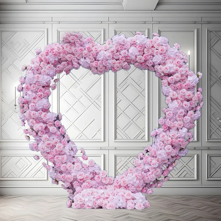 Isis — A pink heart arch in blush and rose, romantic without tipping into sweet