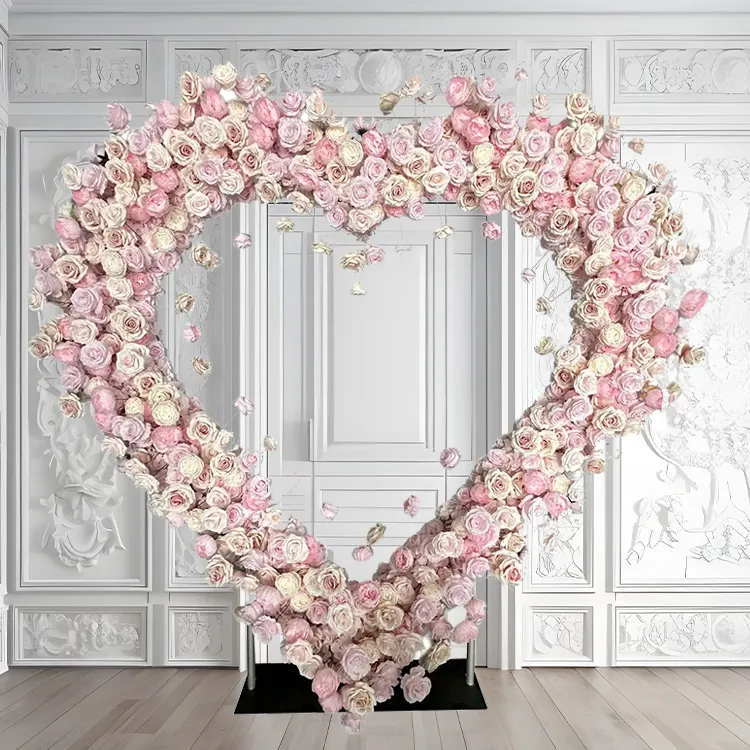 Lotus Flower — Pink and cream blooms across a clean arch, warm and soft-focus by nature