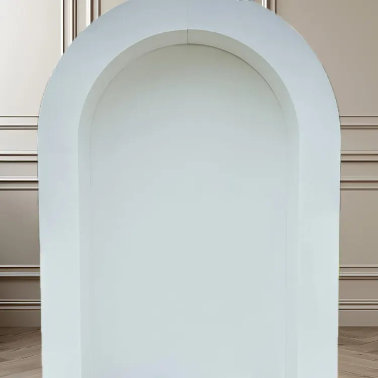 Rounded 3D — A rounded dimensional panel backdrop, sculptural and quietly modern