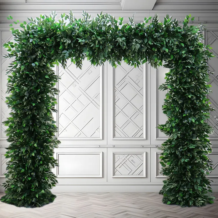 Snow Flake — A green archway with crisp white accents, cool and clean and lovely against stone or glass
